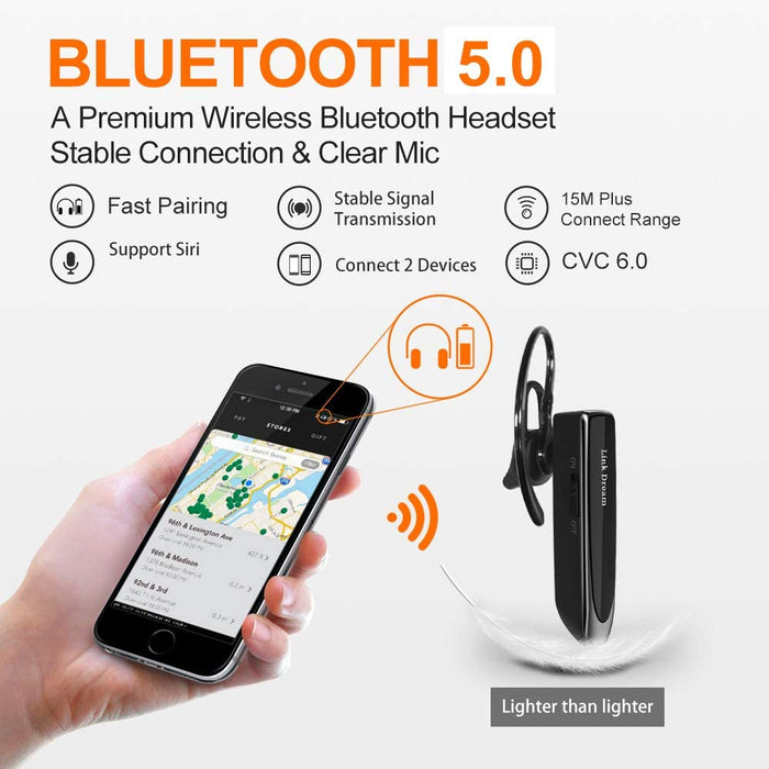 (2 Pack) Bluetooth Headset New Bee 24Hrs V5.0 with Noise Canceling & Case Free-Bluetooth Headsets-NEW BEE-brands-world.ca