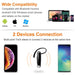 (2 Pack) Bluetooth Headset New Bee 24Hrs V5.0 with Noise Canceling & Case Free-Bluetooth Headsets-NEW BEE-brands-world.ca