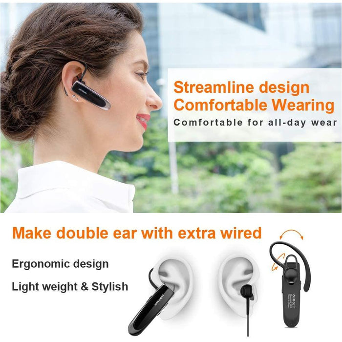 (2 Pack) Bluetooth Headset New Bee 24Hrs V5.0 with Noise Canceling & Case Free-Bluetooth Headsets-NEW BEE-brands-world.ca