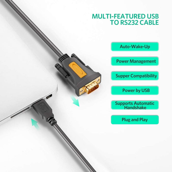 USB to RS232 serial cable DB9 9-pin 2.0 male A converter 3 feet UGREEN-brands-world.ca