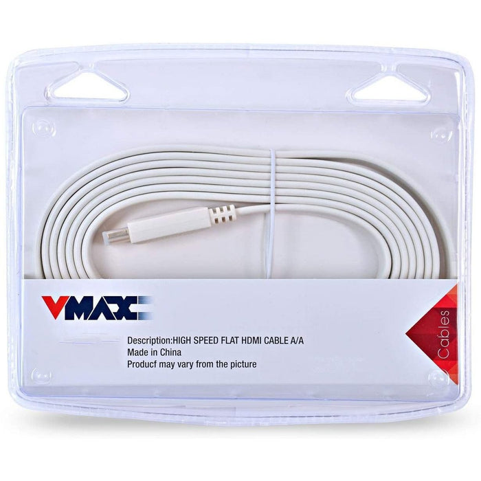 High Speed Flat HDMI To HDMI Cable 5m White-HDMI Cables-V-MAX-brands-world.ca